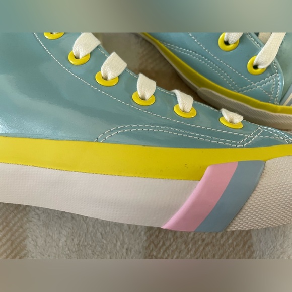 SIZE 6 Pro Keds Blue and Yellow Colorful High-Top Sneakers NWOT - Picture 5 of 10